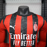 AC Milan 2025/26 Home Jersey – Player Version – Long Sleeve