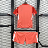 Real Madrid 2025/26 Goalkeeper Kids Kit – Red/Orange