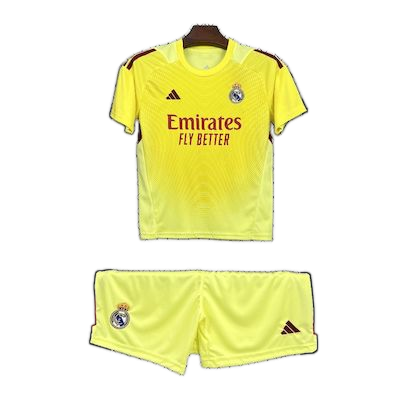 Real Madrid 2025/26 Goalkeeper Kids Kit – Yellow