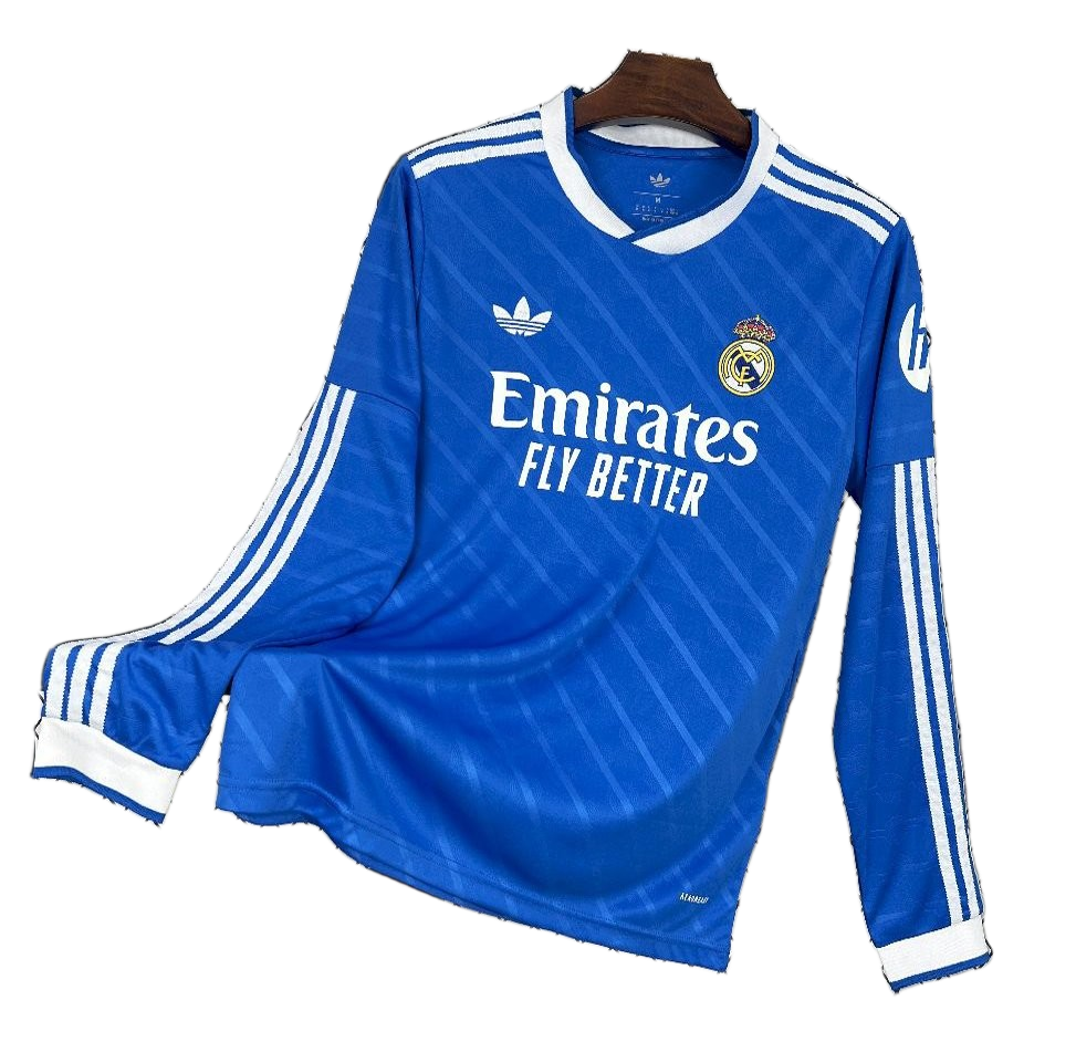Real Madrid 2025/26 Third Jersey – Long Sleeve – Blue