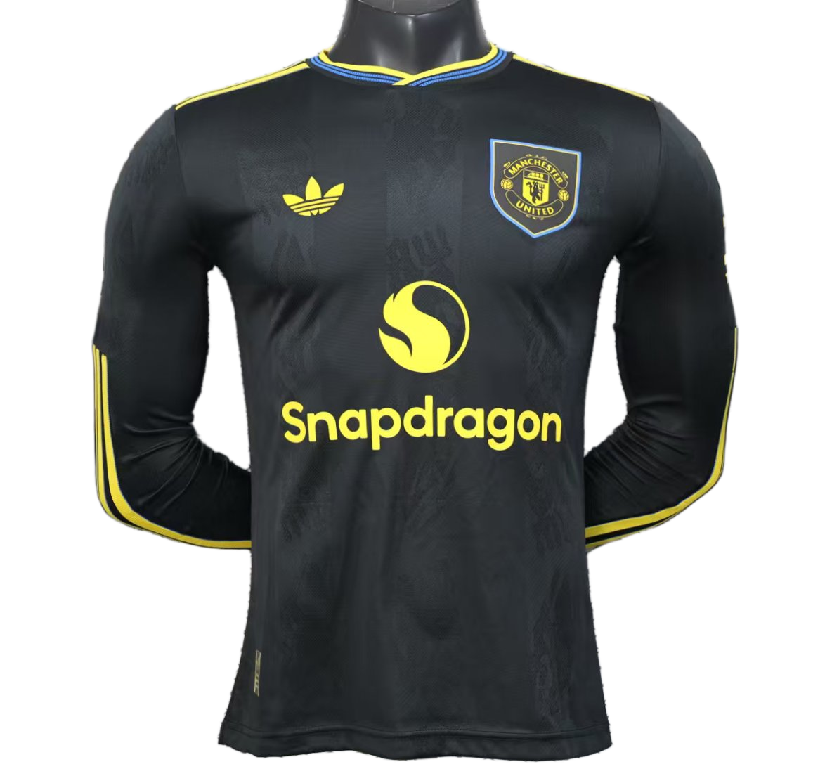 Manchester United 2025/26 Third Jersey – Player Version – Long Sleeve – Black