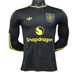 Manchester United 2025/26 Third Jersey – Player Version – Long Sleeve – Black