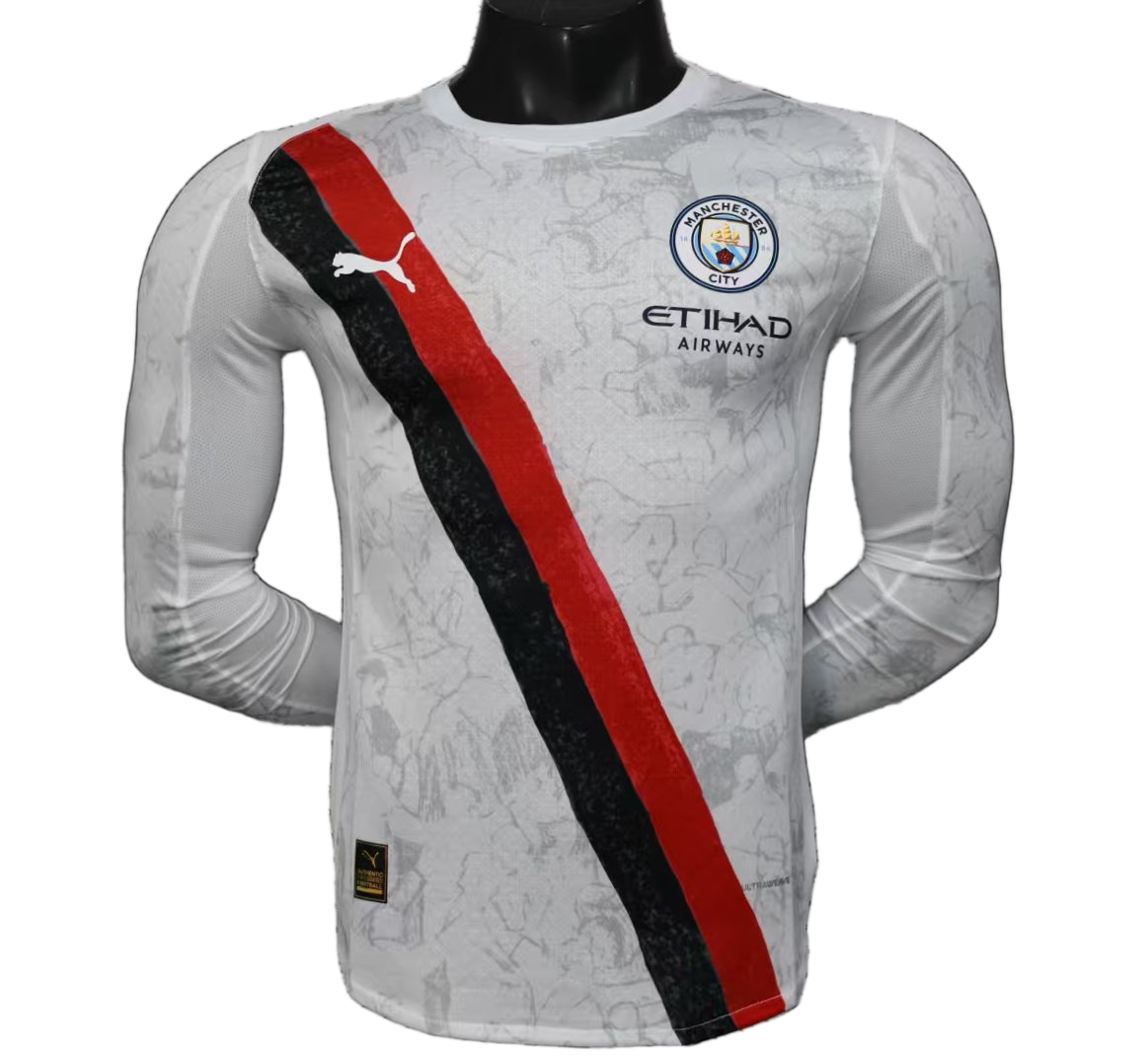 Manchester City 2025/26 Away Jersey – Player Version – Long Sleeve
