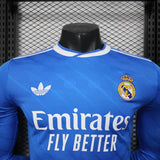 Real Madrid 2025/26 Third Jersey – Player Version – Long Sleeve – Blue