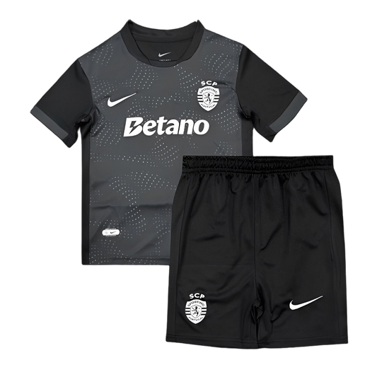 Sporting 2025/26 Fourth Kids Kit – Black