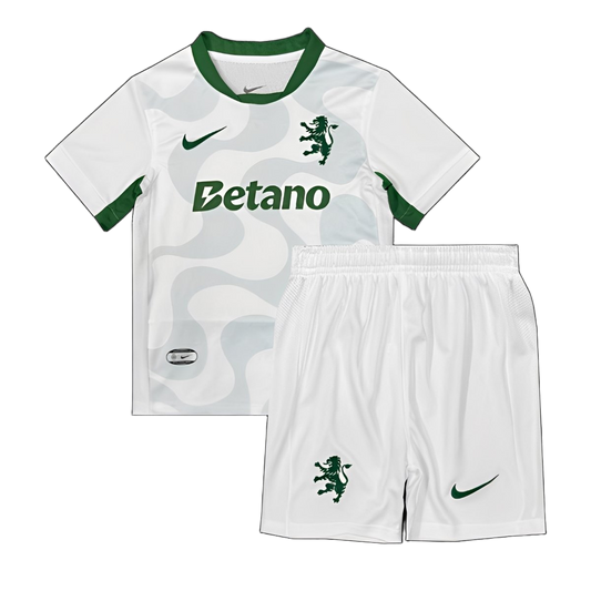 Sporting 2025/26 Away Kids Kit – White