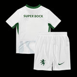 Sporting 2025/26 Away Kids Kit – White