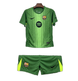 FC Barcelona 2025/26 Goalkeeper Kids Kit – Green