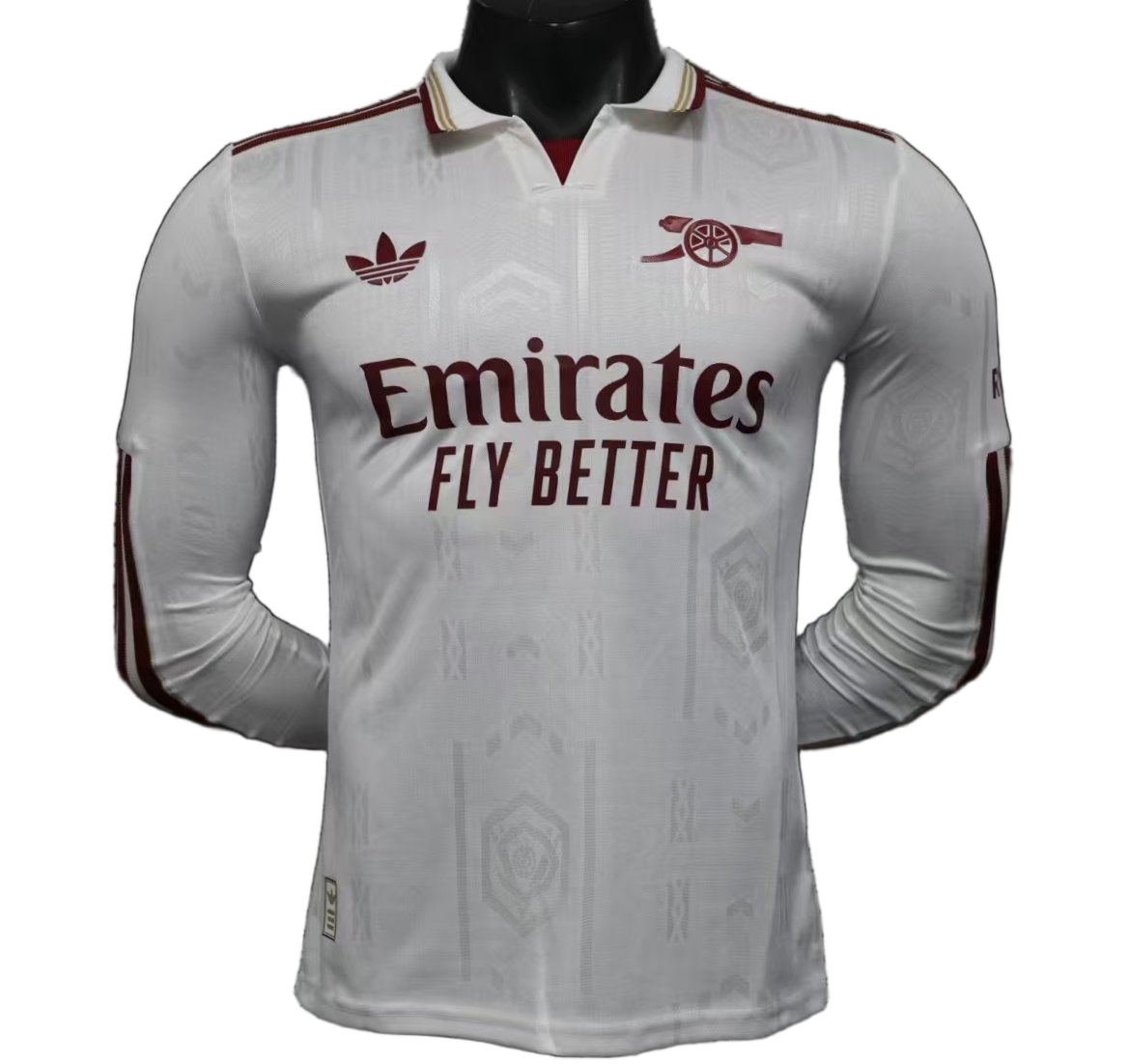 Arsenal 2025/26 Third Jersey – Player Version – Long Sleeve – White