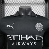 Manchester City 2025/26 Away Jersey – Player Version – Long Sleeve – Black