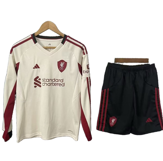 Liverpool 2025/26 Away Kids Kit – Long Sleeve