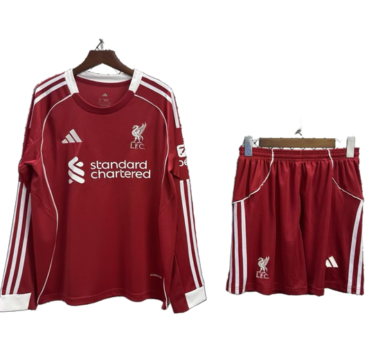 Liverpool 2025/26 Home Kids Kit – Long Sleeve