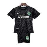 Sporting 2025/26 Goalkeeper Kids Kit – Black