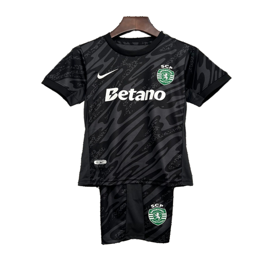 Sporting 2025/26 Goalkeeper Kids Kit – Black