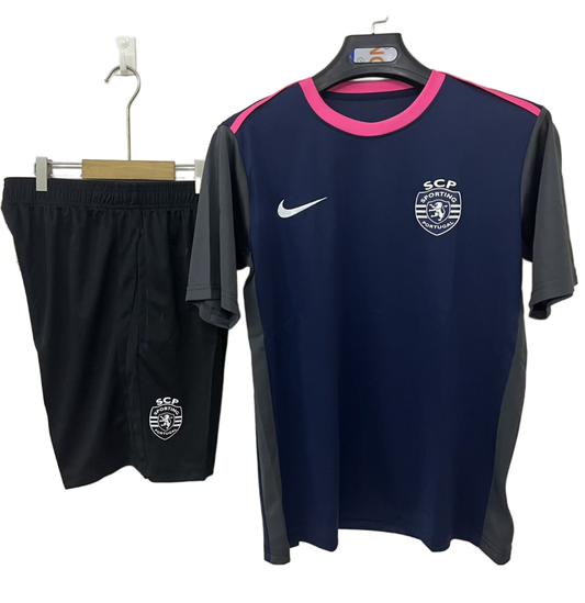 Sporting 2025/26 Pre – Match Shorts – Player Version – Navy/Pink