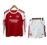 Arsenal 2025/26 Home Kids Kit – Long Sleeve