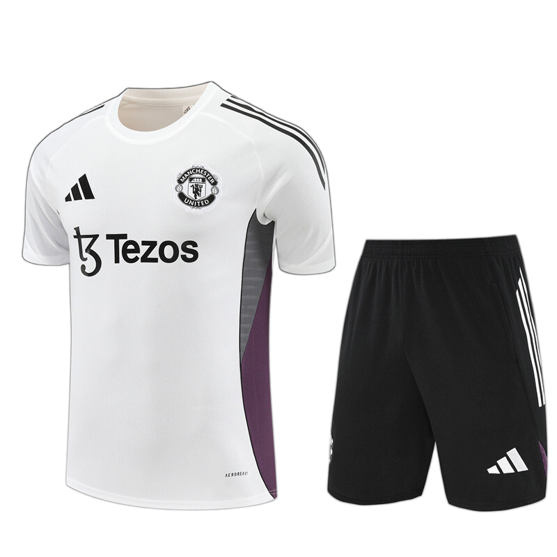 Manchester United 2025/26 Kids Kit – White/Purple