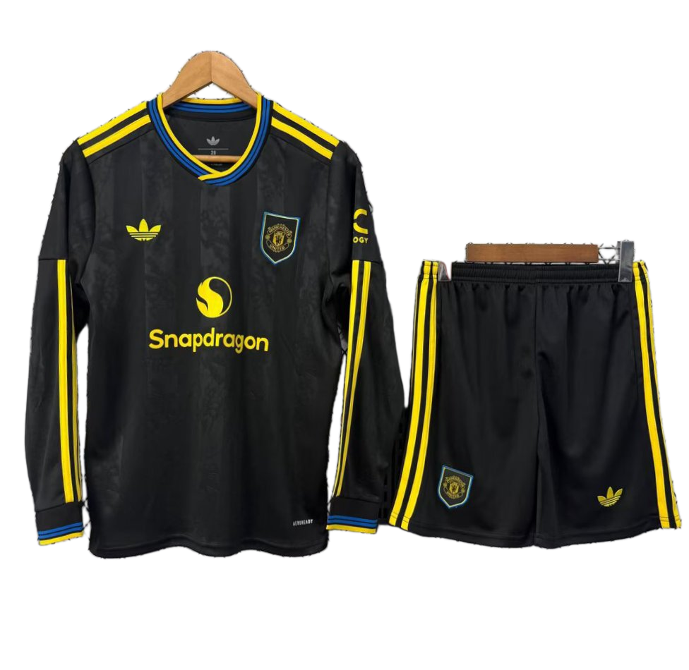 Manchester United 2025/26 Third Kids Kit – Long Sleeve