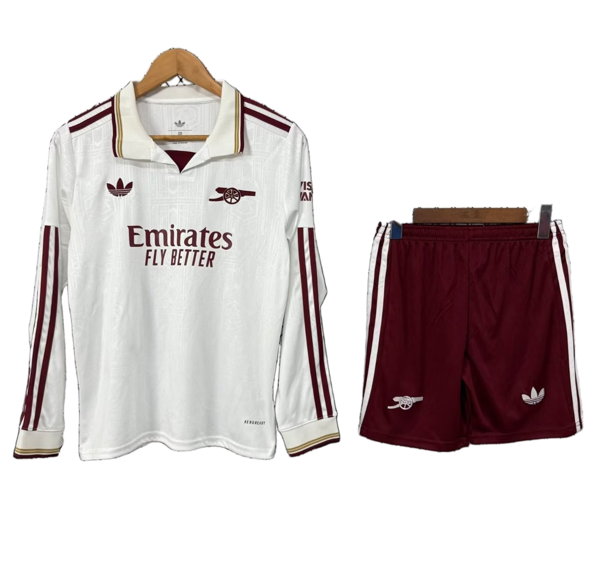 Arsenal 2025/26 Third Kids Kit – Long Sleeve – White