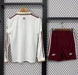 Arsenal 2025/26 Third Kids Kit – Long Sleeve – White