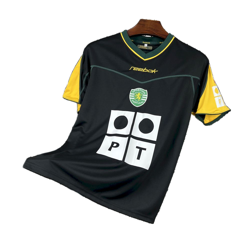 Sporting 2002/03 Away Jersey – Retro Version – Black/Yellow