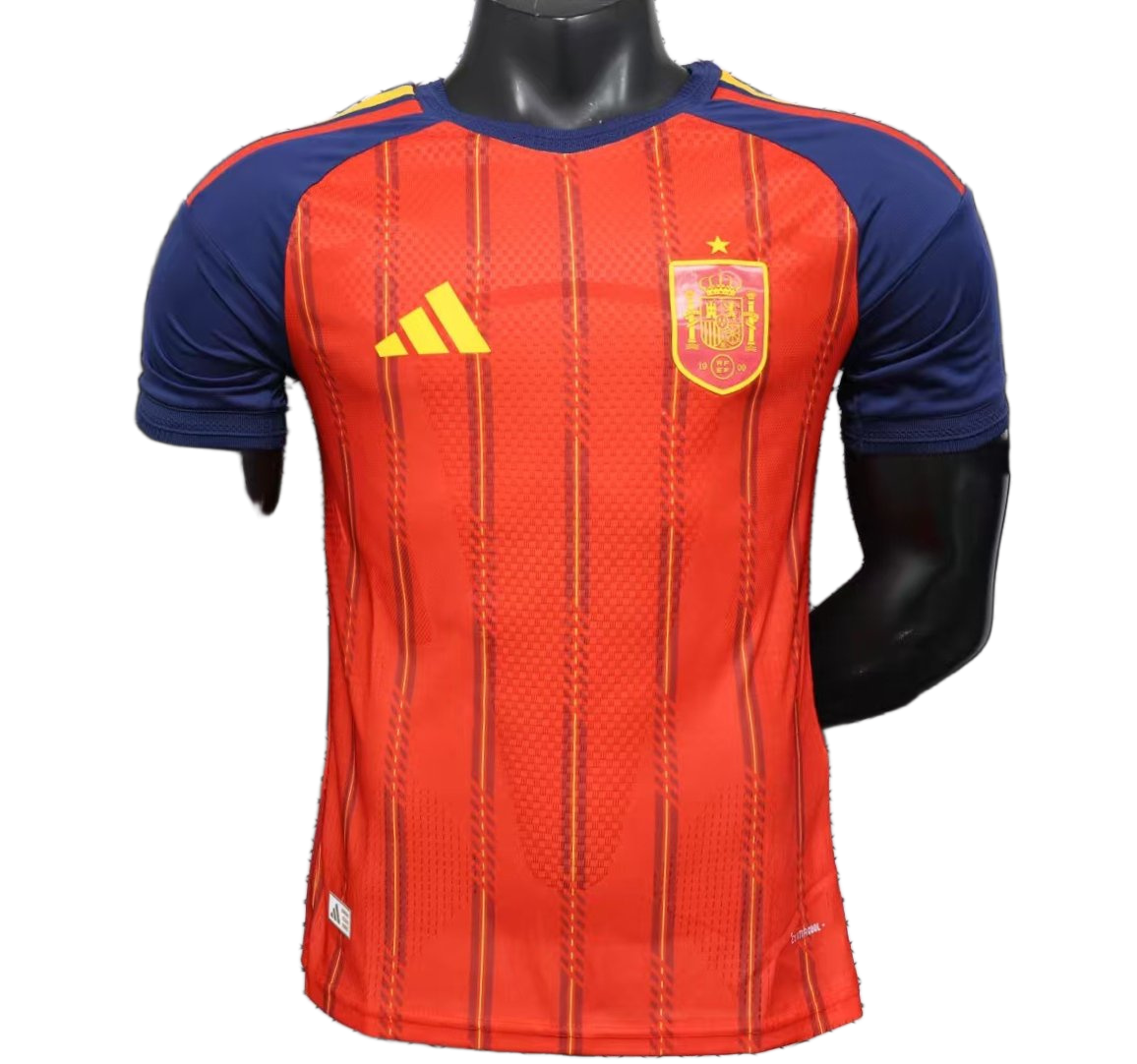 Spain 2026 Home Jersey – Player Version – Red/Navy Vertical Stripes