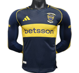 Boca Juniors 2025/26 Home Jersey – Player Version – Long Sleeve – Blue/Navy/Yellow