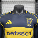Boca Juniors 2025/26 Home Jersey – Player Version – Long Sleeve – Blue/Navy/Yellow