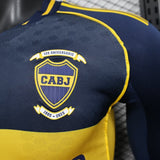 Boca Juniors 2025/26 Home Jersey – Player Version – Long Sleeve – Blue/Navy/Yellow