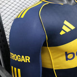 Boca Juniors 2025/26 Home Jersey – Player Version – Long Sleeve – Blue/Navy/Yellow