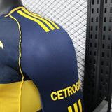 Boca Juniors 2025/26 Home Jersey – Player Version – Long Sleeve – Blue/Navy/Yellow