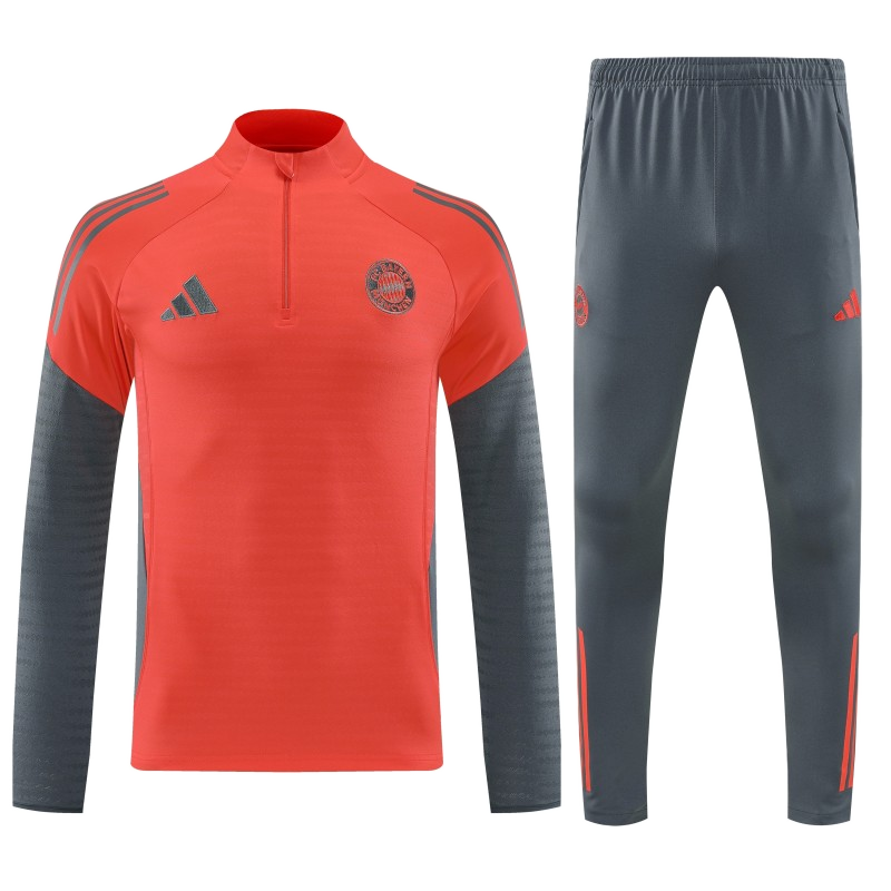 Bayern Munich 2025/26 Training Kids Kit – Red/Grey
