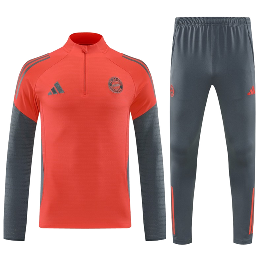 Bayern Munich 2025/26 Training Kids Kit – Red/Grey