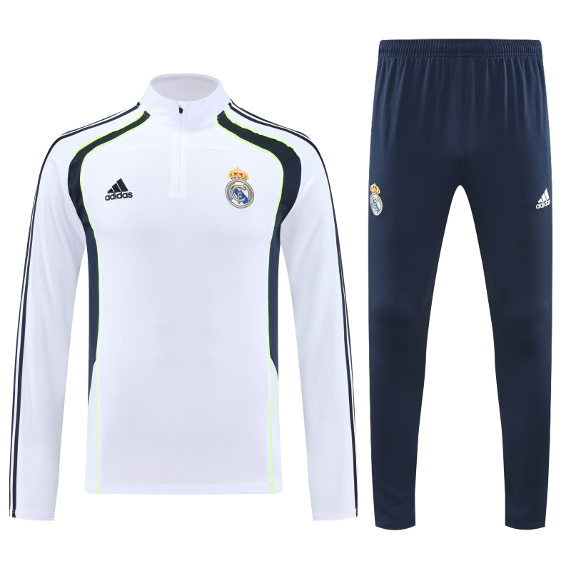 Real Madrid 2025/26 Training Kids Kit – White/Navy/Green