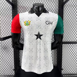 Ghana 2026 Jersey – Player Version – White/Black/Red/Green – Star Sleeves