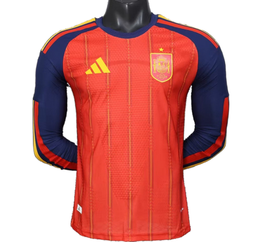 Spain 2026 Home Jersey – Player Version – Long Sleeve – Red
