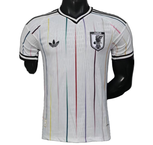 Japan 2026 Away Jersey – Player Version – White – Colorful Vertical Stripe Pattern
