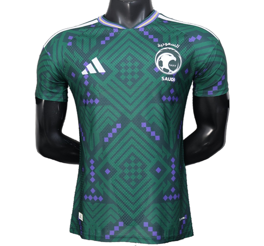 Saudi Arabia 2026 Home Jersey – Player Version – Green – Geometric Diamond Pattern
