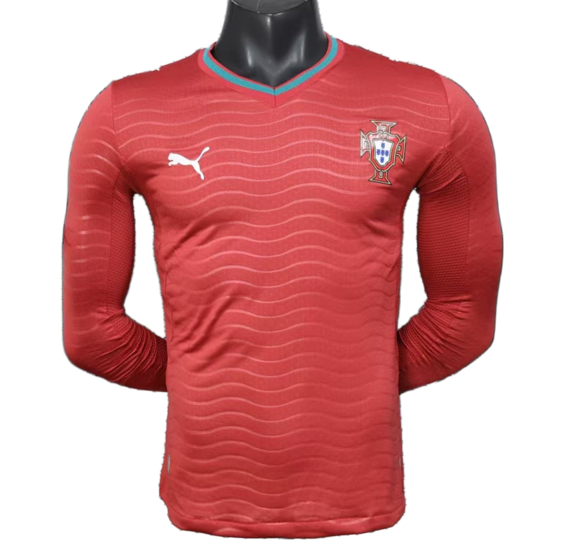 Portugal 2026 Home Jersey – Player Version – Long Sleeve – Red