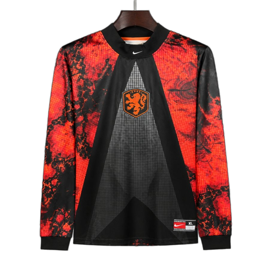 Netherlands 2026 Goalkeeper Jersey – Long Sleeve – Black/Red