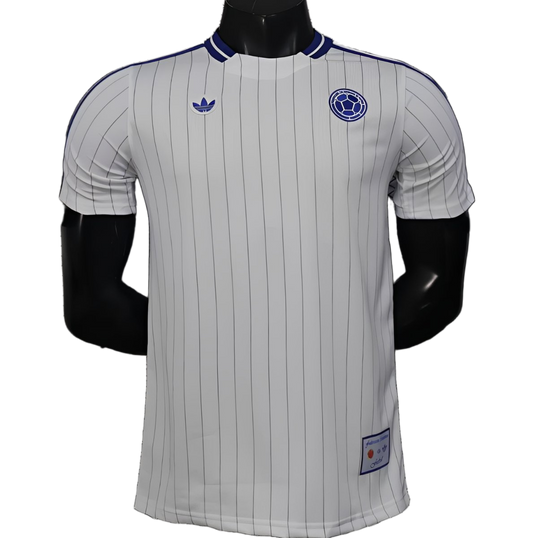 Colombia 2026 Jersey – Player Version – White/Blue – Vertical Stripe