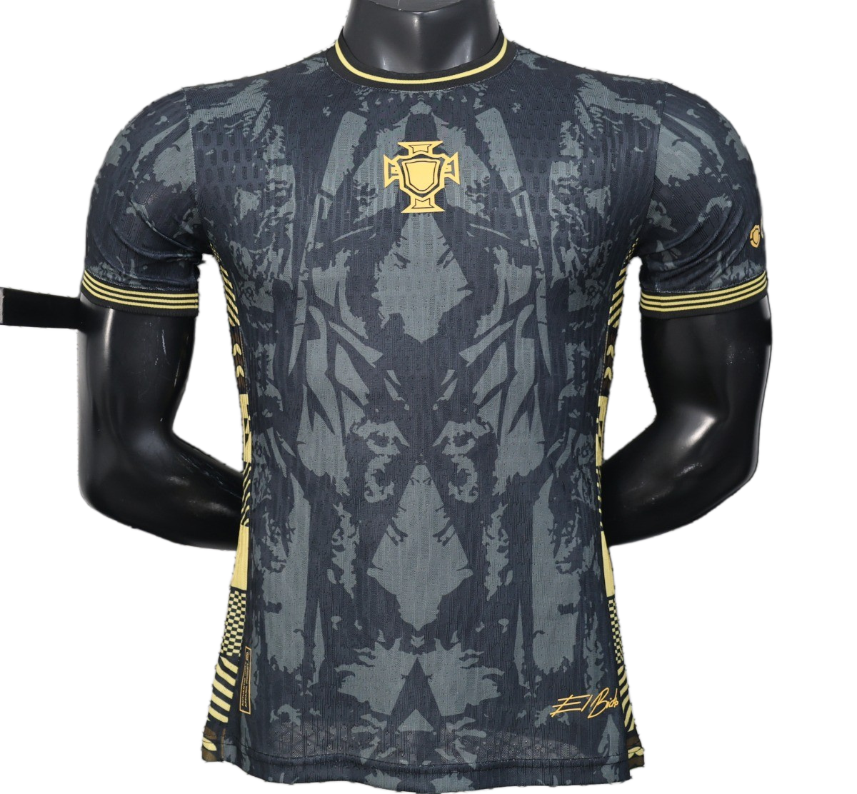 Portugal 2026 Jersey – Player Version – Grey – Dark Abstract Graphic Pattern