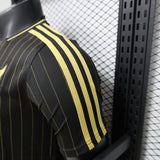 Mexico 2026 Jersey – Player Version – Black/Gold – Pinstripes