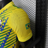 Brazil 2026 Jersey – Player Version – Blue/Green/Yellow – Geometric Patterns
