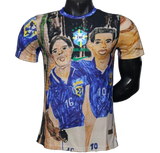 Brazil 2026 Jersey – Player Version – Special Edition – Cbf Hand Drawn Art Featuring Ronaldo Ronaldinho
