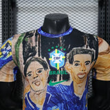 Brazil 2026 Jersey – Player Version – Special Edition – Cbf Hand Drawn Art Featuring Ronaldo Ronaldinho