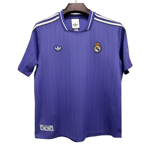 Real Madrid 2026 Jersey – Purple – Adidas Terrace Icons Pinstripe