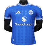 Manchester United 2026/27 Jersey – Player Version – Blue – All Over Devil Jacquard Pattern