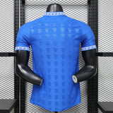 Manchester United 2026/27 Jersey – Player Version – Blue – All Over Devil Jacquard Pattern