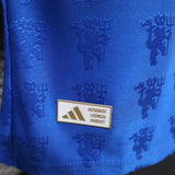 Manchester United 2026/27 Jersey – Player Version – Blue – All Over Devil Jacquard Pattern